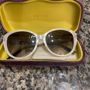 Gucci Ivory Sunglasses with Black Accents